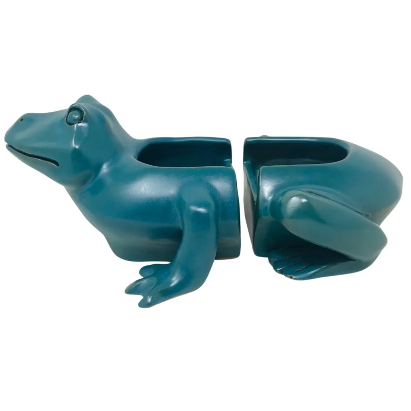 Ciotola Rana Vintage a 2 Pezzi in Ceramica Verde
