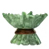 Ciotola scultorea Ballarina in vetro di Murano verde salvia e oro rosso effetto marmo