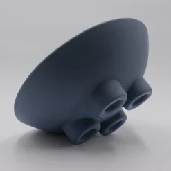 Ciotola scultorea porta frutta FRUUUIT in Gres Blu Petrolio