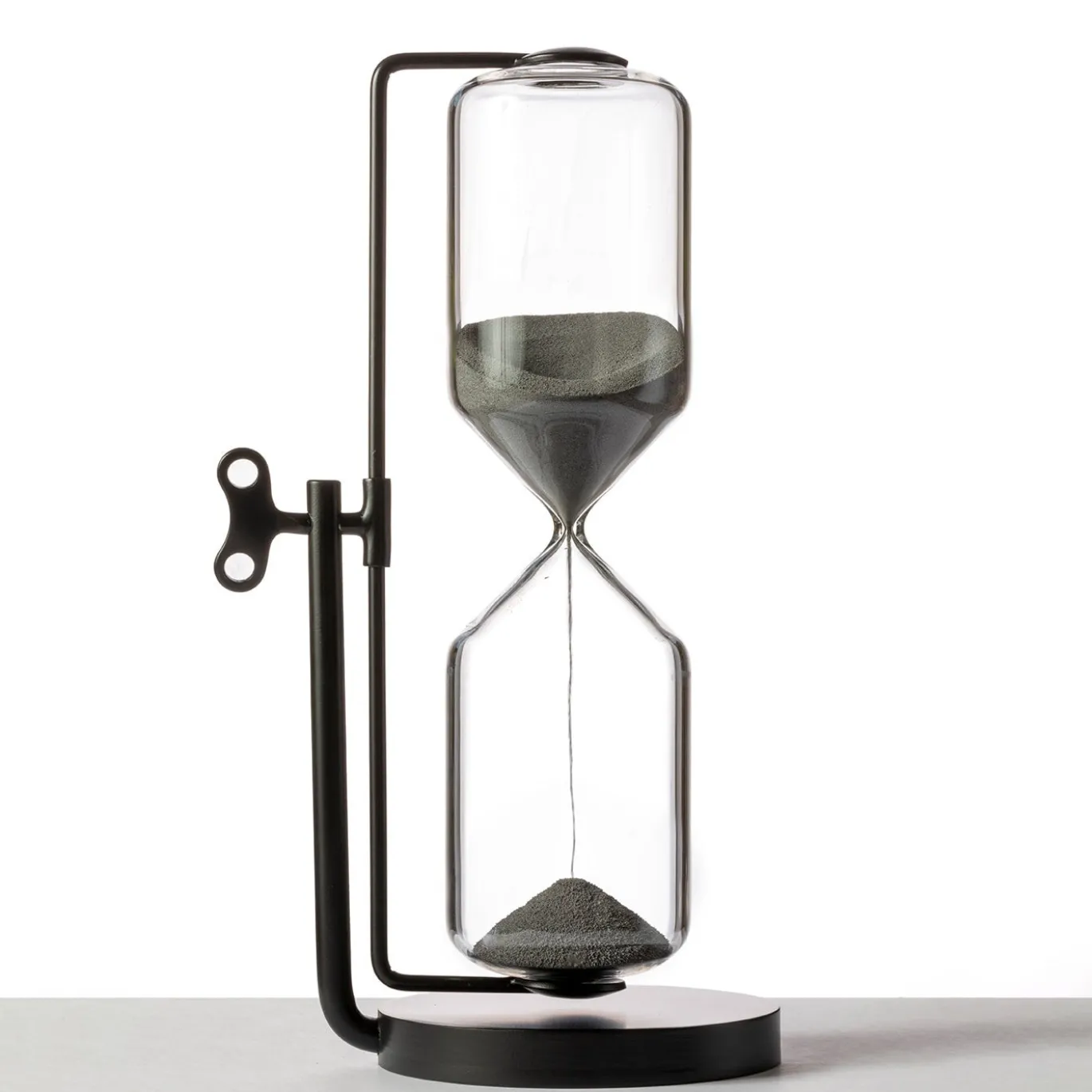 Clessidra Timeless in acciaio nero e vetro