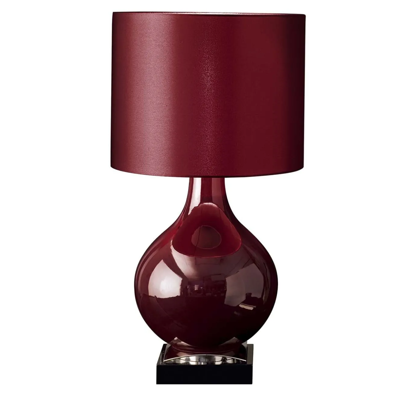 CL1876 Lampada a vaso in maiolica rossa e seta