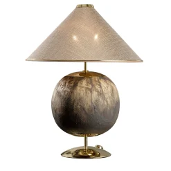 CL2121 Lampada da tavolo in argilla refrattaria e seta
