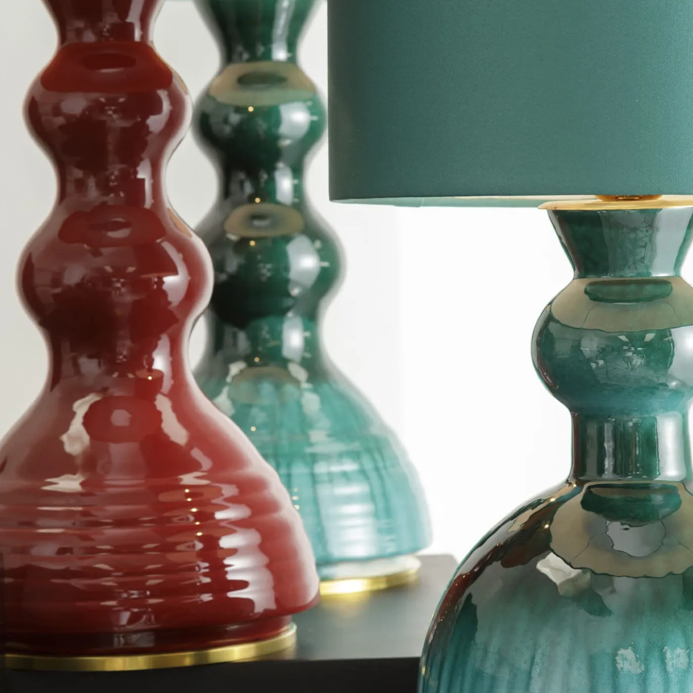 CL2122/RO Lampada da tavolo Allegra rossa e arancione