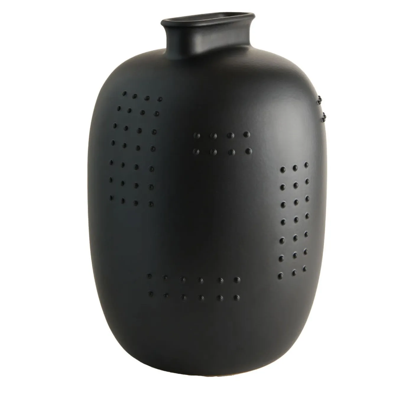 Code Black Vaso in ceramica a pois neri di Arik Levy