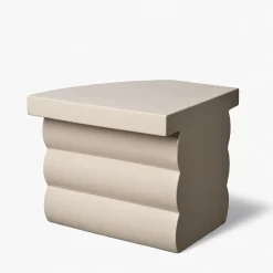 Collezione Isola - Tavolino Laterale in Ceramica Beige di Zaven