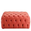Collezione Malvina - Pouf Capitonnè quadrato piccolo arancione