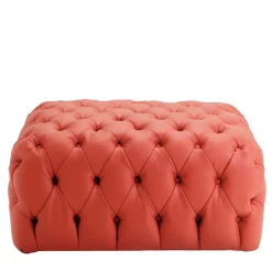 Collezione Malvina - Pouf Capitonnè quadrato piccolo arancione