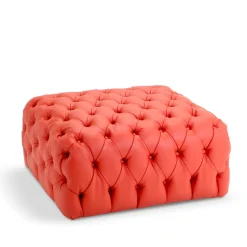 Collezione Malvina - Pouf Capitonnè quadrato piccolo arancione