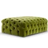 Collezione Malvina - Pouf rettangolare verde Capitonnè
