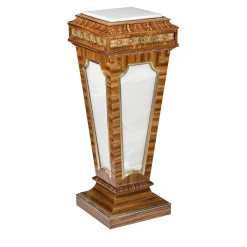 COLONNA ILLUMINATA IN LEGNO DI ZEBRANO