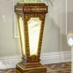 COLONNA ILLUMINATA IN LEGNO DI ZEBRANO