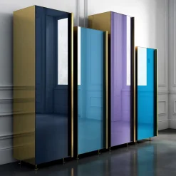 Colonna 01 Set di 4 armadietti blu