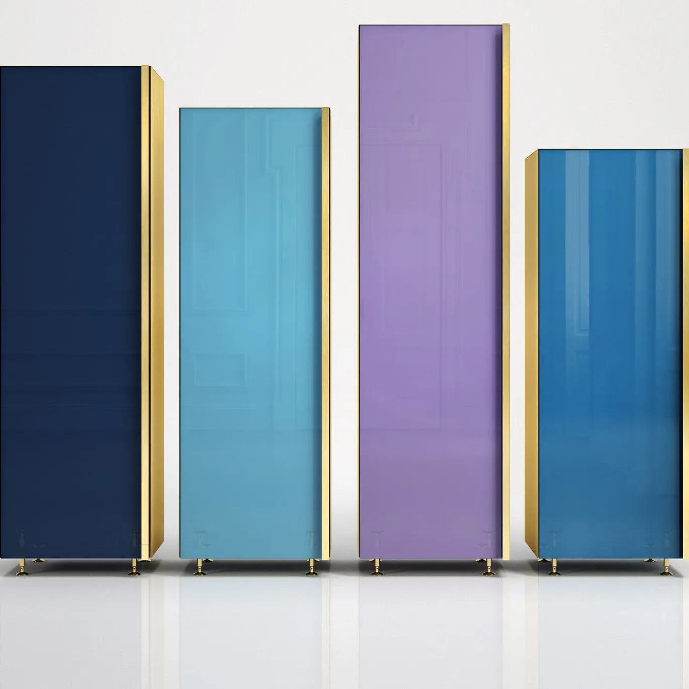 Colonna 01 Set di 4 armadietti blu