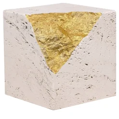Colpo Da Maestro Ostuni Scultura cubica in travertino foglia oro