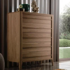 Comò a cinque cassetti in legno di noce Collezione Modo10