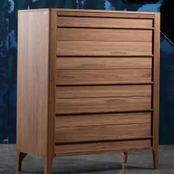 Comò a cinque cassetti in legno di noce Collezione Modo10