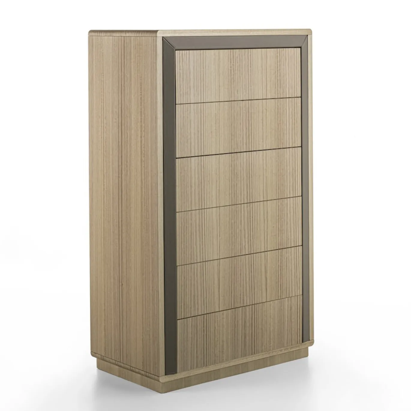 Comò Galileo Lux in pelle e legno eucalipto