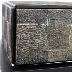 Comò in Legno Nero e Oro