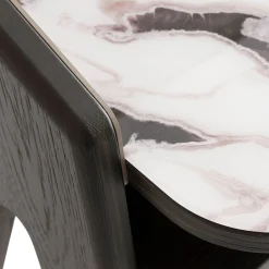 Comodino bavero effetto marmo bianco trinity