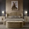 Comodino bianco e oro