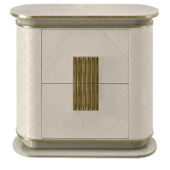 Comodino bianco e oro