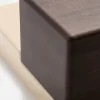 Comodino Brick N con Base Laccata Bianca Fumè e Cassetti in Legno Finitura Moka Lucidi