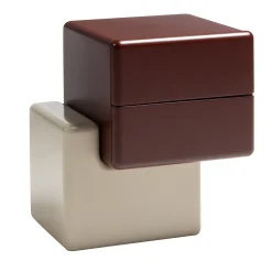 Comodino Brick N in legno laccato bianco Fumè & Rosso Amarone