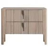Comodino Domino a 2 cassetti in noce canaletto beige