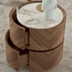 Comodino Haribo in Noce Canaletto con Piano in Ceramica Calacatta #2