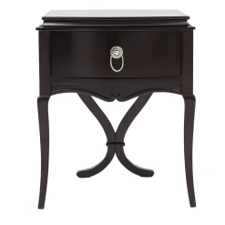 Comodino in legno di ciliegio nero con cassetto