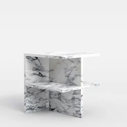 Comodino in marmo Arabescato bianco Linea di Martage Collection
