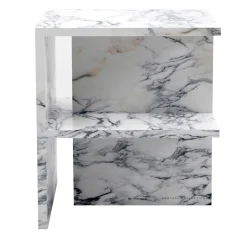 Comodino in marmo Arabescato bianco Linea di Martage Collection