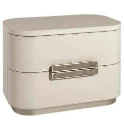 Comodino in pelle beige Amidele