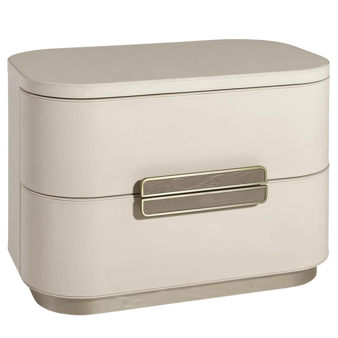 Comodino in pelle beige Amidele