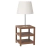 Comodino in pelle con lampada di Michele Bonan