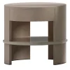 Comodino in pelle marrone
