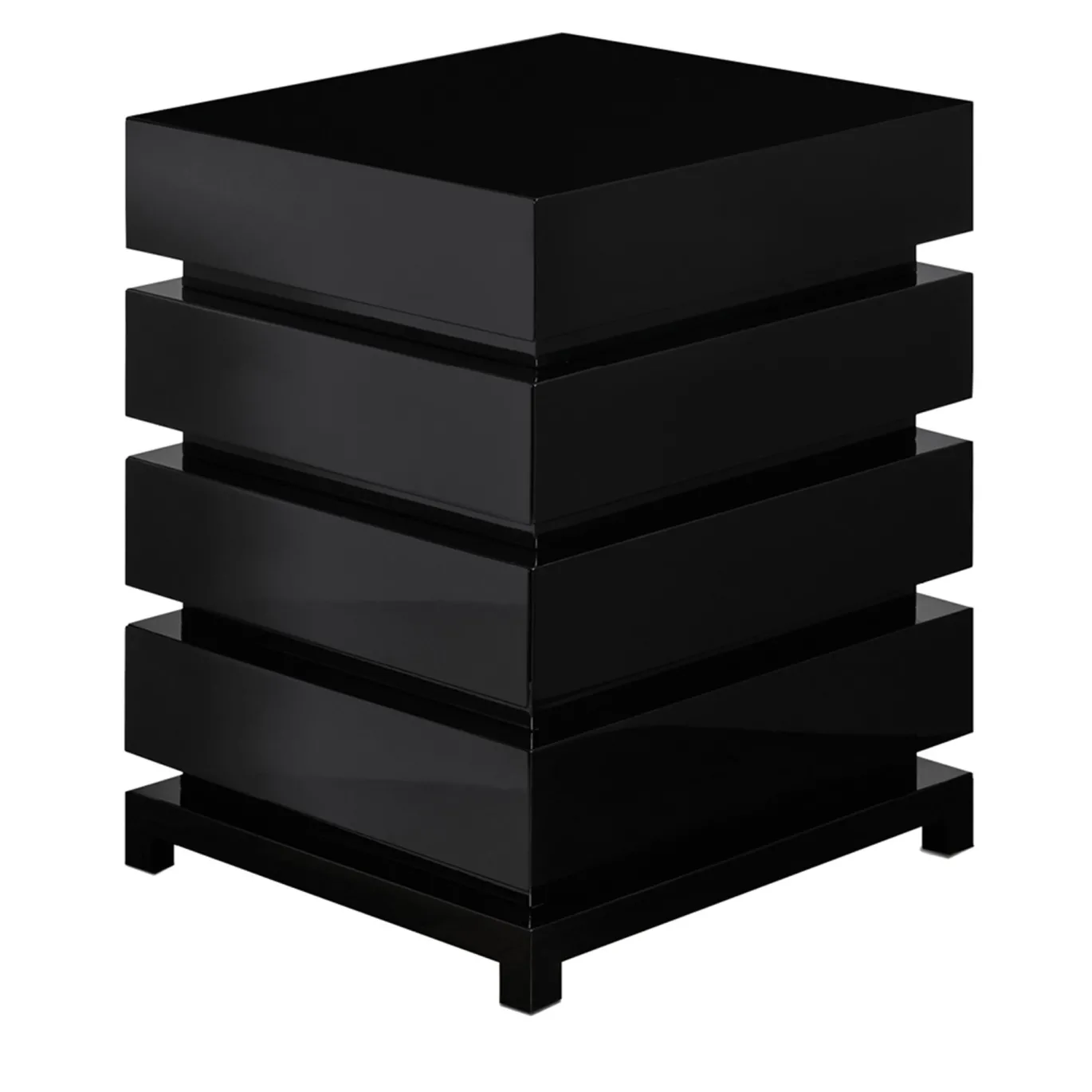 Comodino Makao 4 in Laccato Nero Lucido