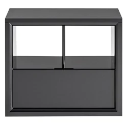 Comodino Maverick in legno laccato lucido grigio