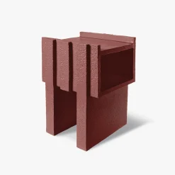 Comodino Merlate in ceramica rossa di Patricia Urquiola