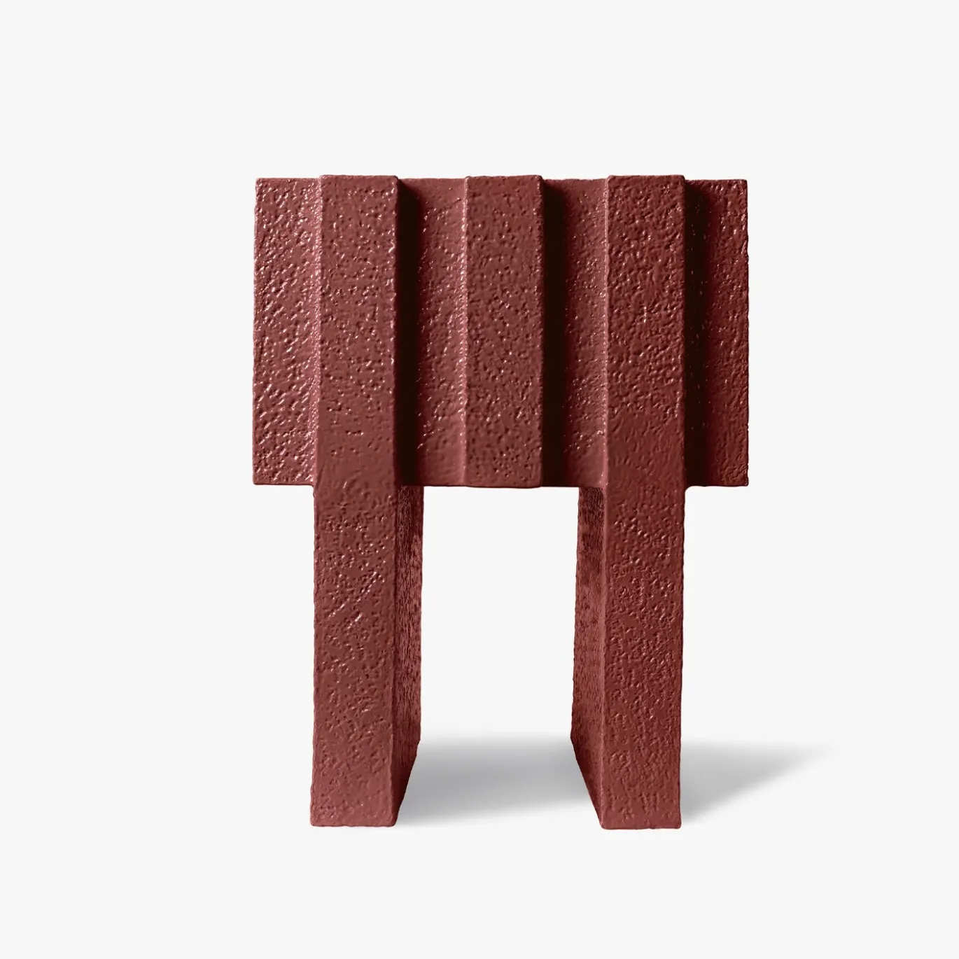 Comodino Merlate in ceramica rossa di Patricia Urquiola