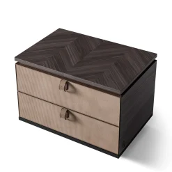 Comodino Night in Pelle Beige