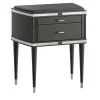 Comodino Vanity nero a 2 cassetti con dettagli cromati
