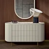 Comò Opale a 3 cassetti bianco canalizzato