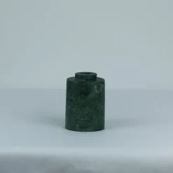 Com portacandela cilindrico in marmo verde Guatemala