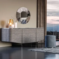 Comò Venere Grigio Scuro con Top in Marmo