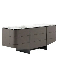 Comò Venere Grigio Scuro con Top in Marmo