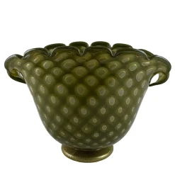 Conchiglia Vaso piccolo in vetro verde zoomorfo