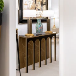 CONSOLE AD ARCO NERA E ORO