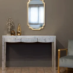 Console Art Deco Tecla in Foglia d'Argento