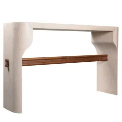 Console Athena in marmo Trani e legno